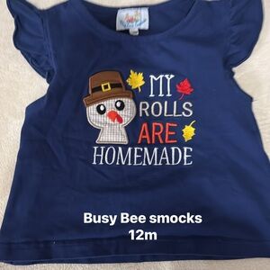 Busy Bee Smocks Blue Kids Blouse